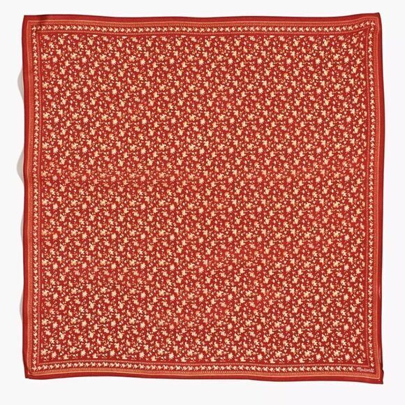 NEW Madewell silk bandana, color:‎ Dark Cinnabar - Picture 3 of 8